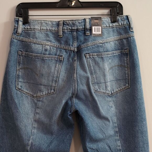 G-Star LANC 3D HIGH STRAIGHT Raw Hem Light Aged Restored 86 Crop Jeans W29 L28 - Picture 8 of 15